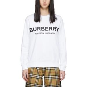 Burberry White Black Logo Sweatshirt size XS